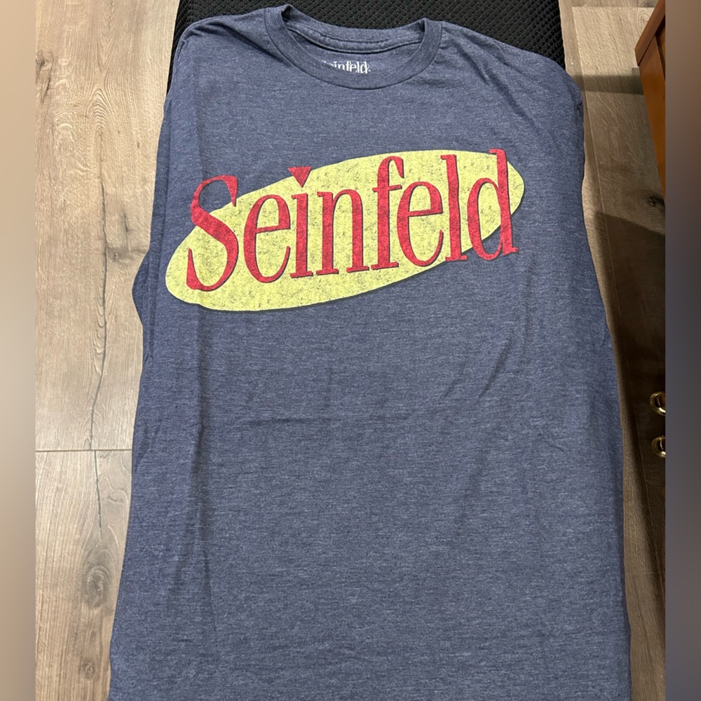 Seinfeld heathered navy short-sleeve t-shirt. Size M. Never worn.